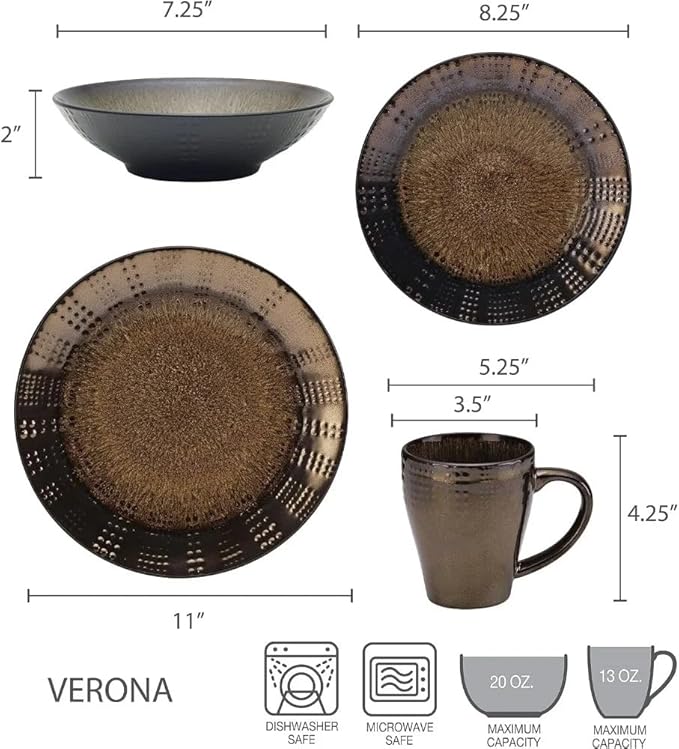 16-Piece Dinnerware Set Dinner Plates Set Service for 4 Plate Dish Kitchen Tableware Ceramic Dishes to Eat Sets
