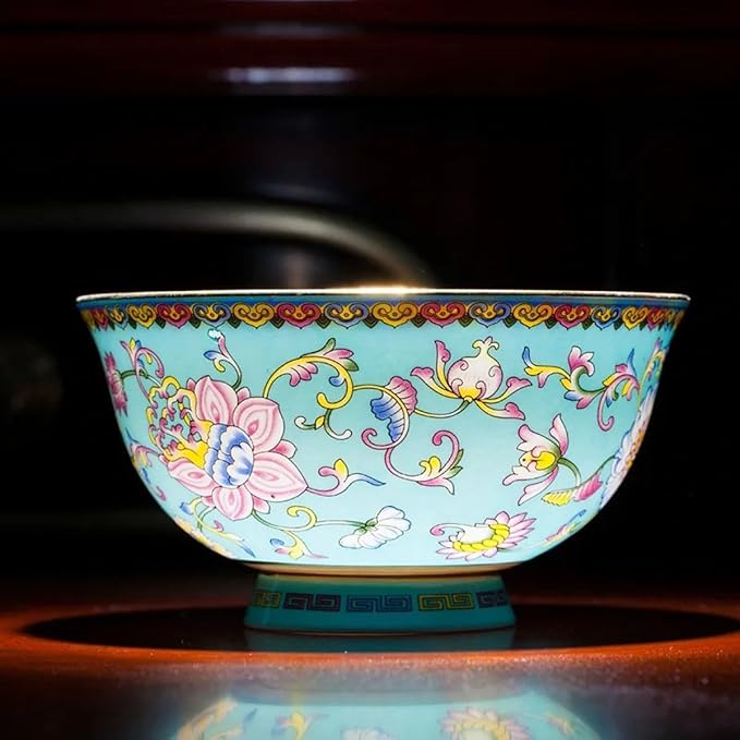 European Palace Blue Bone China Dinnerware Set 80 Pieces of Light Luxury Gold Rim Enameled Ceramic Tableware Bowl and Plate Set Housewarming Gifts, size