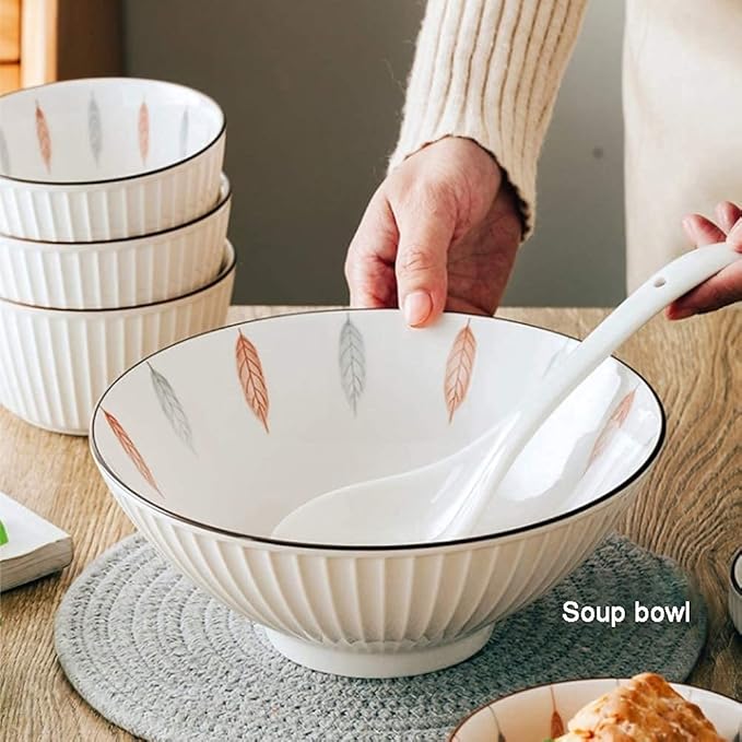 38 Pcs Dinnerware Sets, Chinese Style Porcelain Tableware Set with Plates and Bowls, White Ceramic Dinner Set for Home Kitchen and Dinning, Microwave and Dishwasher Safe, (White 23pcs)