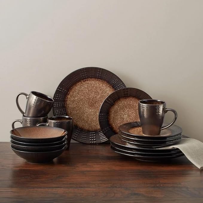 16-Piece Dinnerware Set Dinner Plates Set Service for 4 Plate Dish Kitchen Tableware Ceramic Dishes to Eat Sets