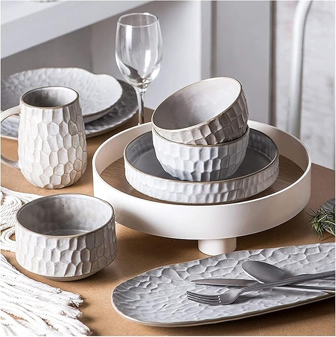Special Restaurant Dinnerware Set Party Dinner Set Ceramics Dinner Sets, 39 Pieces White Cereal Bowl Steak Plate and Mug