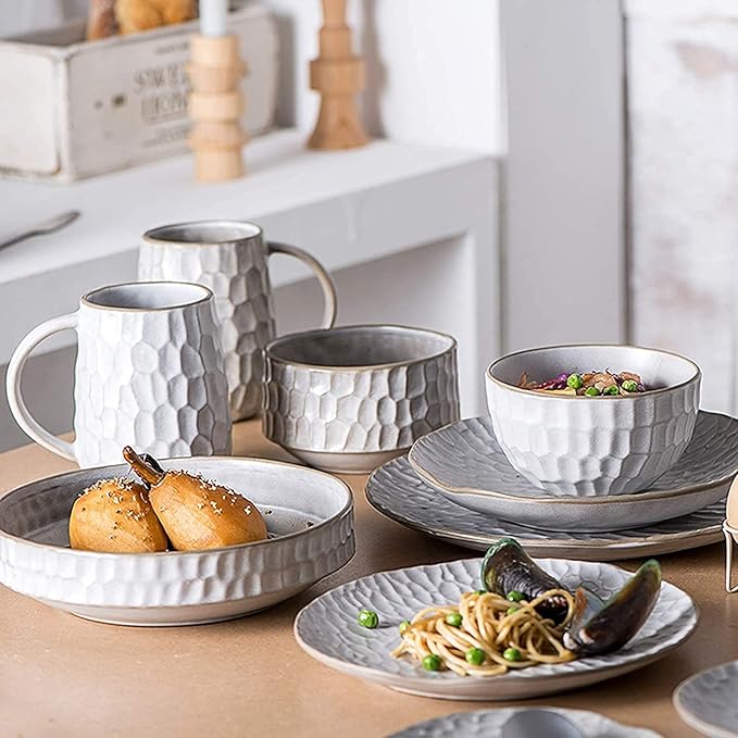 Special Restaurant Dinnerware Set Party Dinner Set Ceramics Dinner Sets, 39 Pieces White Cereal Bowl Steak Plate and Mug